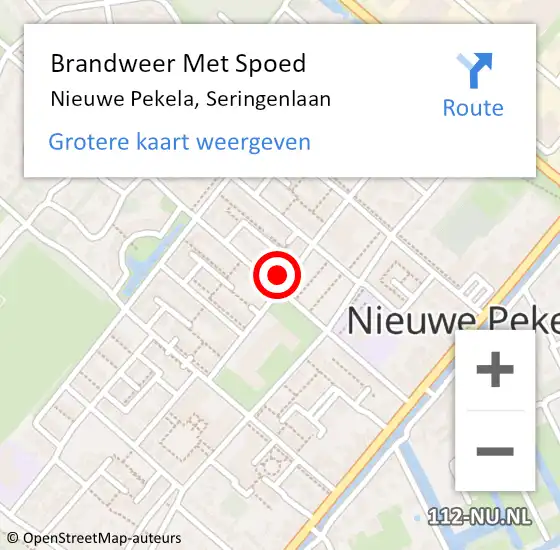 Locatie op kaart van de 112 melding: Brandweer Met Spoed Naar Nieuwe Pekela, Seringenlaan op 19 juli 2022 16:03