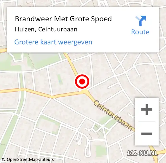 Locatie op kaart van de 112 melding: Brandweer Met Grote Spoed Naar Huizen, Ceintuurbaan op 19 juli 2022 16:10