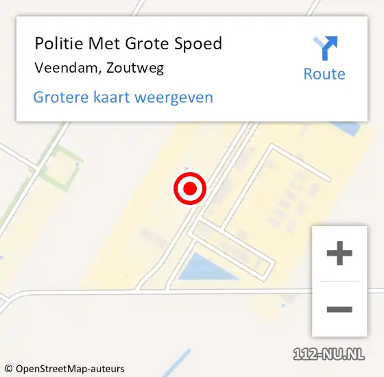 Locatie op kaart van de 112 melding: Politie Met Grote Spoed Naar Veendam, Zoutweg op 19 juli 2022 16:30