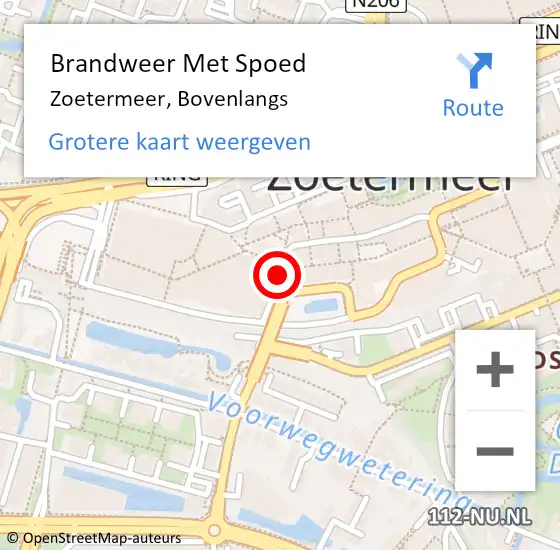 Locatie op kaart van de 112 melding: Brandweer Met Spoed Naar Zoetermeer, Bovenlangs op 19 juli 2022 16:32