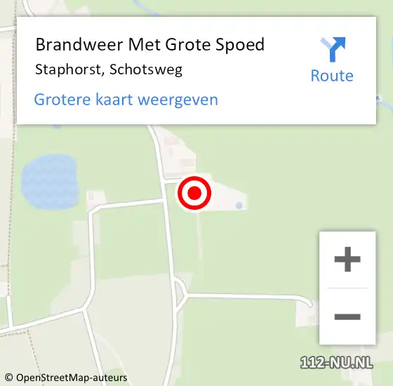 Locatie op kaart van de 112 melding: Brandweer Met Grote Spoed Naar Staphorst, Schotsweg op 19 juli 2022 16:32