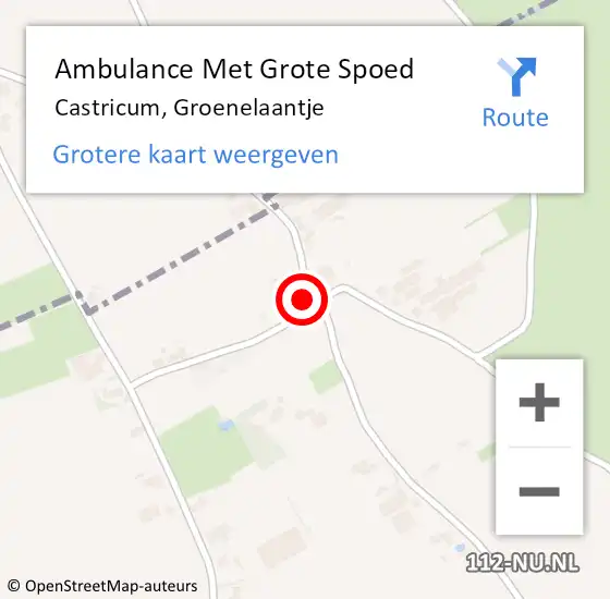 Locatie op kaart van de 112 melding: Ambulance Met Grote Spoed Naar Castricum, Groenelaantje op 19 juli 2022 17:05