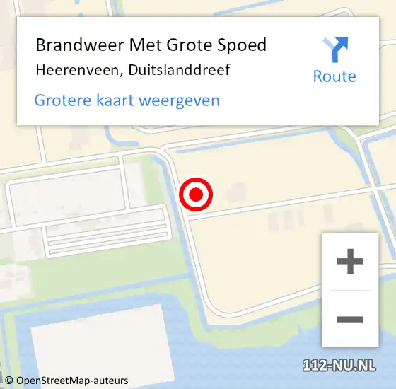 Locatie op kaart van de 112 melding: Brandweer Met Grote Spoed Naar Heerenveen, Duitslanddreef op 19 juli 2022 17:30