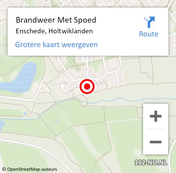 Locatie op kaart van de 112 melding: Brandweer Met Spoed Naar Enschede, Holtwiklanden op 19 juli 2022 17:44