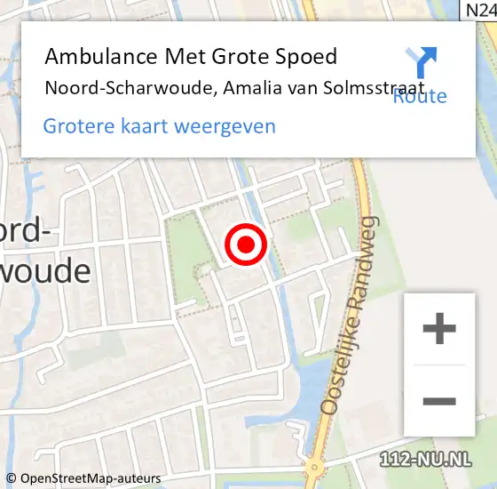 Locatie op kaart van de 112 melding: Ambulance Met Grote Spoed Naar Noord-Scharwoude, Amalia van Solmsstraat op 19 juli 2022 17:52