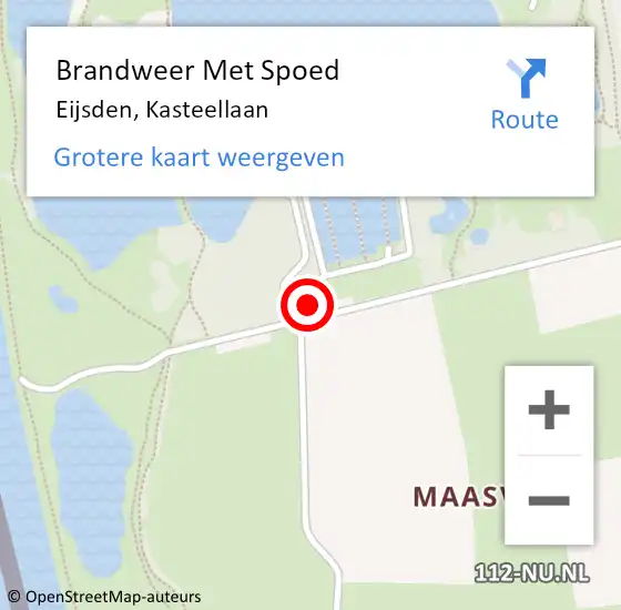 Locatie op kaart van de 112 melding: Brandweer Met Spoed Naar Eijsden, Kasteellaan op 19 juli 2022 18:33