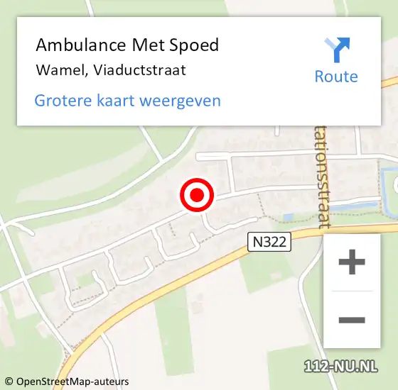 Locatie op kaart van de 112 melding: Ambulance Met Spoed Naar Wamel, Viaductstraat op 19 juli 2022 18:50