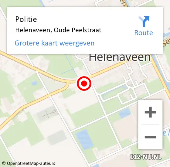 Locatie op kaart van de 112 melding: Politie Helenaveen, Oude Peelstraat op 19 juli 2022 19:08