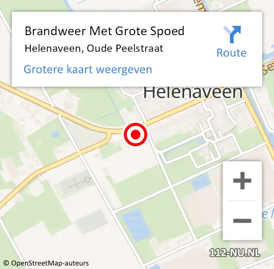Locatie op kaart van de 112 melding: Brandweer Met Grote Spoed Naar Helenaveen, Oude Peelstraat op 19 juli 2022 19:09