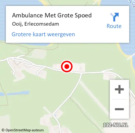 Locatie op kaart van de 112 melding: Ambulance Met Grote Spoed Naar Ooij, Erlecomsedam op 19 juli 2022 19:46