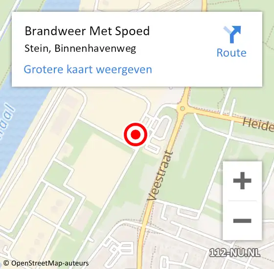 Locatie op kaart van de 112 melding: Brandweer Met Spoed Naar Stein, Binnenhavenweg op 19 juli 2022 20:14