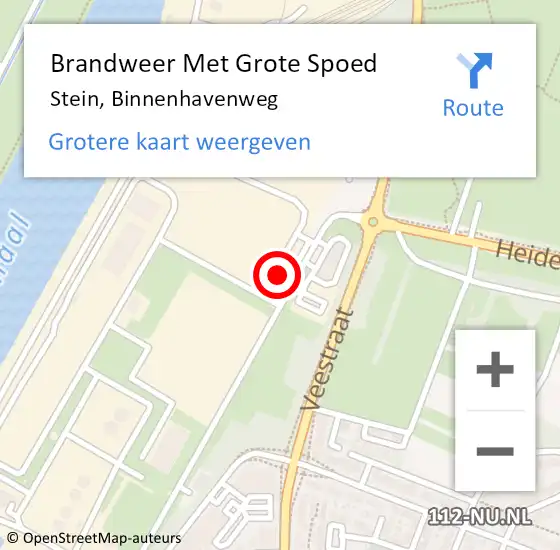 Locatie op kaart van de 112 melding: Brandweer Met Grote Spoed Naar Stein, Binnenhavenweg op 19 juli 2022 20:24