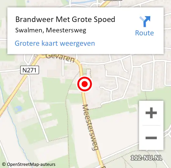 Locatie op kaart van de 112 melding: Brandweer Met Grote Spoed Naar Swalmen, Meestersweg op 19 juli 2022 20:26