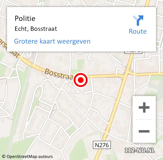 Locatie op kaart van de 112 melding: Politie Echt, Bosstraat op 19 juli 2022 20:31