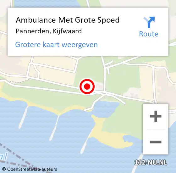 Locatie op kaart van de 112 melding: Ambulance Met Grote Spoed Naar Pannerden, Kijfwaard op 19 juli 2022 20:47