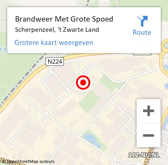 Locatie op kaart van de 112 melding: Brandweer Met Grote Spoed Naar Scherpenzeel, 't Zwarte Land op 19 juli 2022 21:47