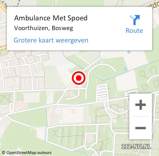 Locatie op kaart van de 112 melding: Ambulance Met Spoed Naar Voorthuizen, Bosweg op 19 juli 2022 21:59