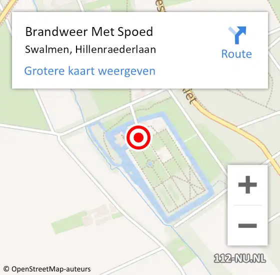 Locatie op kaart van de 112 melding: Brandweer Met Spoed Naar Swalmen, Hillenraederlaan op 19 juli 2022 22:07