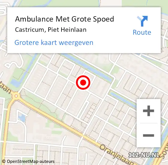 Locatie op kaart van de 112 melding: Ambulance Met Grote Spoed Naar Castricum, Piet Heinlaan op 19 juli 2022 23:10