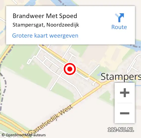 Locatie op kaart van de 112 melding: Brandweer Met Spoed Naar Stampersgat, Noordzeedijk op 19 juli 2022 23:26
