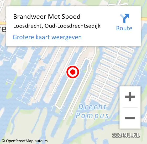 Locatie op kaart van de 112 melding: Brandweer Met Spoed Naar Loosdrecht, Oud-Loosdrechtsedijk op 19 juli 2022 23:39