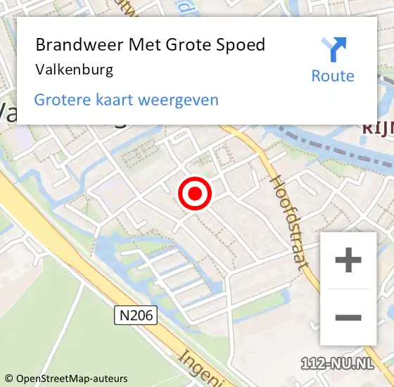 Locatie op kaart van de 112 melding: Brandweer Met Grote Spoed Naar Valkenburg op 20 juli 2022 00:02