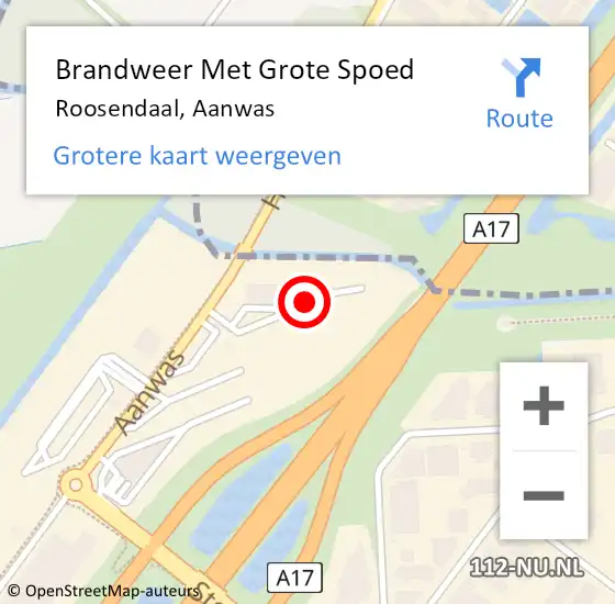 Locatie op kaart van de 112 melding: Brandweer Met Grote Spoed Naar Roosendaal, Aanwas op 20 juli 2022 01:01