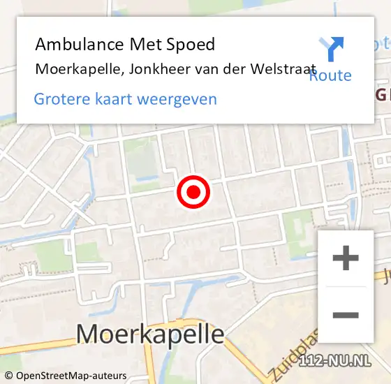 Locatie op kaart van de 112 melding: Ambulance Met Spoed Naar Moerkapelle, Jonkheer van der Welstraat op 20 juli 2022 01:10