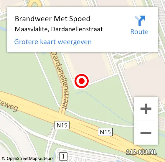 Locatie op kaart van de 112 melding: Brandweer Met Spoed Naar Maasvlakte, Dardanellenstraat op 20 juli 2022 01:15