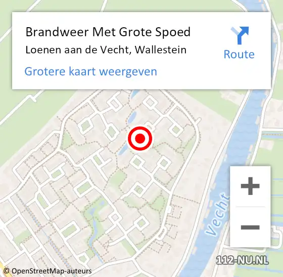 Locatie op kaart van de 112 melding: Brandweer Met Grote Spoed Naar Loenen aan de Vecht, Wallestein op 20 juli 2022 01:27