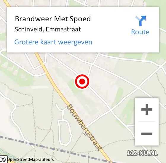 Locatie op kaart van de 112 melding: Brandweer Met Spoed Naar Schinveld, Emmastraat op 20 juli 2022 04:04