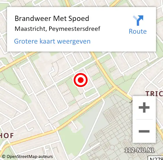 Locatie op kaart van de 112 melding: Brandweer Met Spoed Naar Maastricht, Peymeestersdreef op 20 juli 2022 04:35