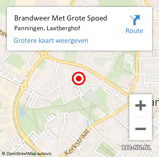 Locatie op kaart van de 112 melding: Brandweer Met Grote Spoed Naar Panningen, Laatberghof op 20 juli 2022 04:47