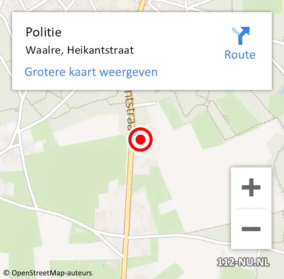 Locatie op kaart van de 112 melding: Politie Waalre, Heikantstraat op 20 juli 2022 07:44