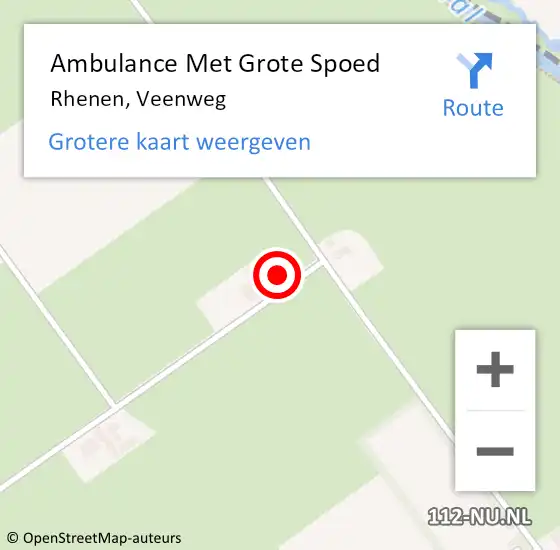 Locatie op kaart van de 112 melding: Ambulance Met Grote Spoed Naar Rhenen, Veenweg op 23 juli 2014 19:15