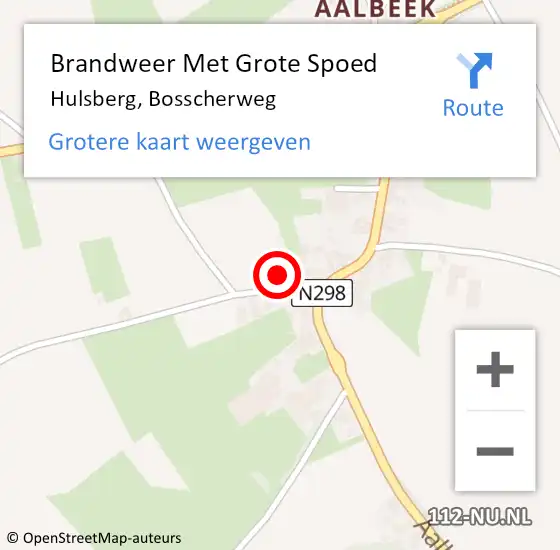 Locatie op kaart van de 112 melding: Brandweer Met Grote Spoed Naar Hulsberg, Bosscherweg op 20 juli 2022 08:12