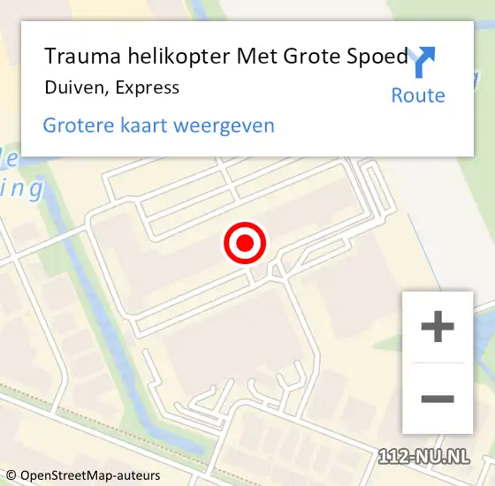 Locatie op kaart van de 112 melding: Trauma helikopter Met Grote Spoed Naar Duiven, Express op 20 juli 2022 08:20
