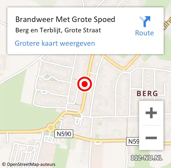 Locatie op kaart van de 112 melding: Brandweer Met Grote Spoed Naar Berg en Terblijt, Grote Straat op 20 juli 2022 08:50