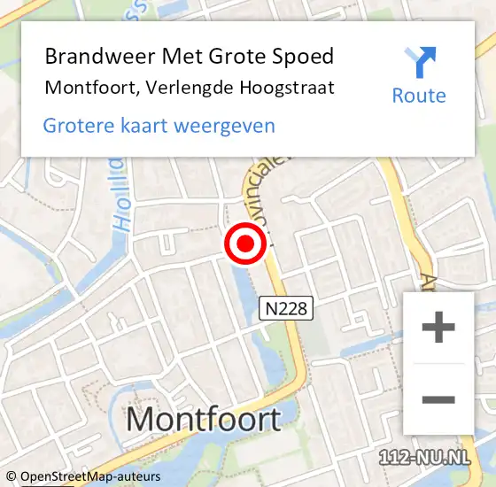 Locatie op kaart van de 112 melding: Brandweer Met Grote Spoed Naar Montfoort, Verlengde Hoogstraat op 20 juli 2022 09:16