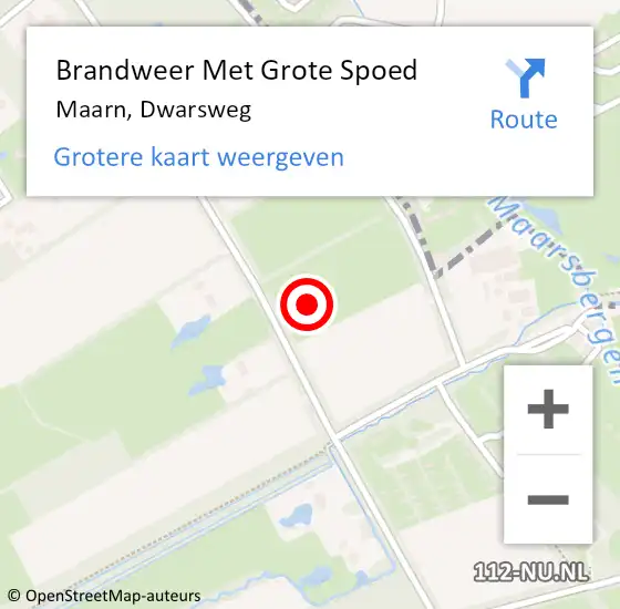 Locatie op kaart van de 112 melding: Brandweer Met Grote Spoed Naar Maarn, Dwarsweg op 20 juli 2022 09:28