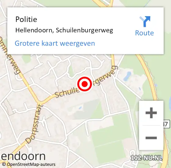 Locatie op kaart van de 112 melding: Politie Hellendoorn, Schuilenburgerweg op 20 juli 2022 09:37