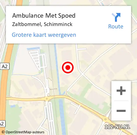 Locatie op kaart van de 112 melding: Ambulance Met Spoed Naar Zaltbommel, Schimminck op 20 juli 2022 09:57