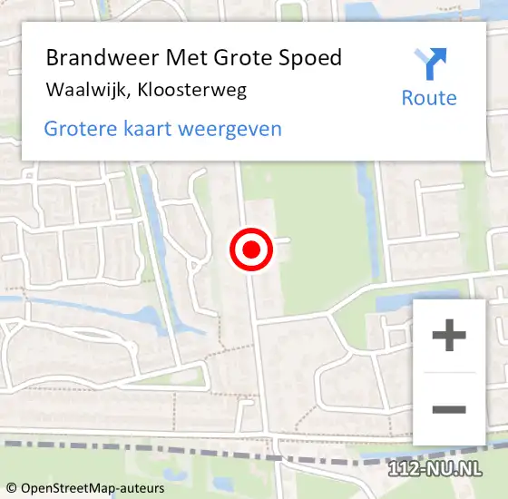 Locatie op kaart van de 112 melding: Brandweer Met Grote Spoed Naar Waalwijk, Kloosterweg op 20 juli 2022 10:46