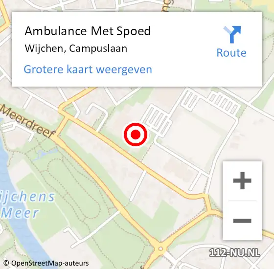 Locatie op kaart van de 112 melding: Ambulance Met Spoed Naar Wijchen, Campuslaan op 20 juli 2022 11:08