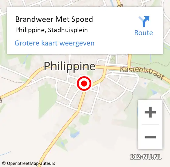 Locatie op kaart van de 112 melding: Brandweer Met Spoed Naar Philippine, Stadhuisplein op 20 juli 2022 11:29