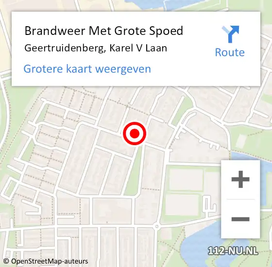 Locatie op kaart van de 112 melding: Brandweer Met Grote Spoed Naar Geertruidenberg, Karel V Laan op 20 juli 2022 11:34