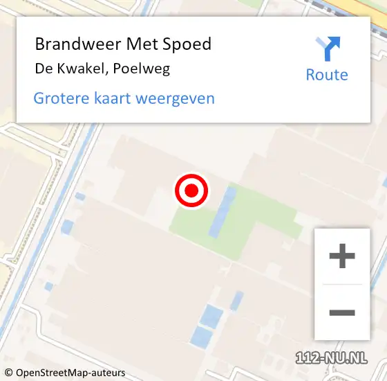 Locatie op kaart van de 112 melding: Brandweer Met Spoed Naar De Kwakel, Poelweg op 20 juli 2022 11:37