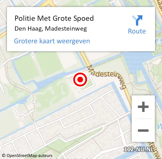 Locatie op kaart van de 112 melding: Politie Met Grote Spoed Naar Den Haag, Madesteinweg op 20 juli 2022 12:07