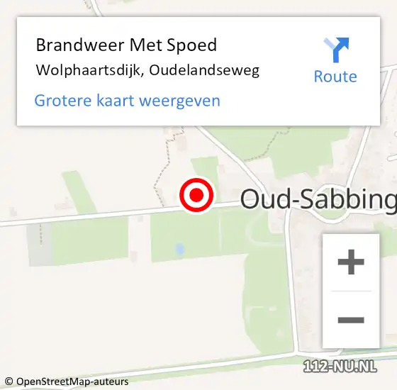 Locatie op kaart van de 112 melding: Brandweer Met Spoed Naar Wolphaartsdijk, Oudelandseweg op 23 juli 2014 19:58