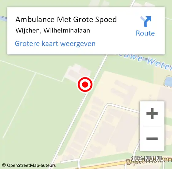 Locatie op kaart van de 112 melding: Ambulance Met Grote Spoed Naar Wijchen, Wilhelminalaan op 20 juli 2022 13:27